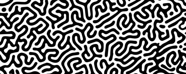 Abstract Halftone Black and White Wavy Lines Textured Background with