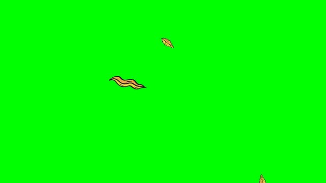 green screen video animation of plants and falling leaves	
