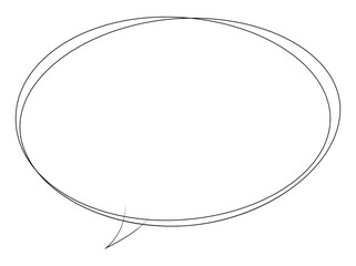 吹き出しのイラスト16【手書き落書き風の二重線】