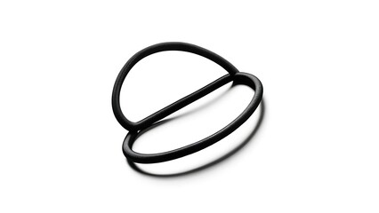 Fototapeta premium A simple, abstract composition on white two interconnected black loops, casting a gentle shadow
