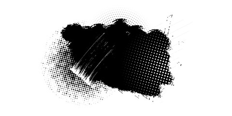 Dark black blot object. Vector illustration modern