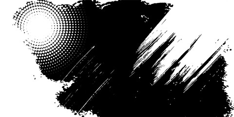 Top black blot object. Vector illustration art