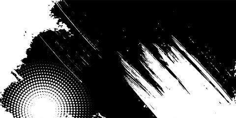 Top black blot object. Vector illustration art