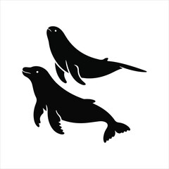 Obraz premium silhouette of a dolphin