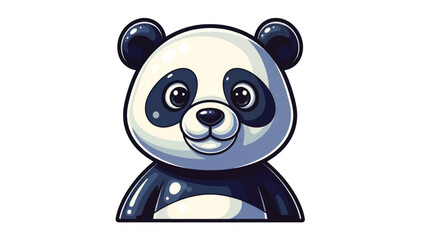 Fototapeta premium Friendly cartoon panda illustration featuring bold black and white fur, a cute stylized character with a wholesome, playful vibe.