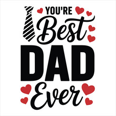 Affectionate message proclaiming the best father ever with a necktie icon and numerous red hearts