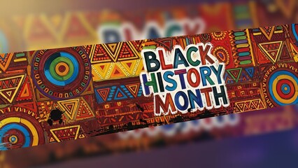Celebrating Black History Month with vibrant cultural patterns and symbols
