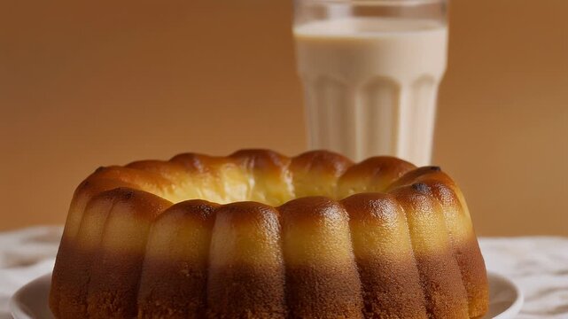 South Africa Malva Pudding Warm Sticky Dessert Rotating Smoothly

