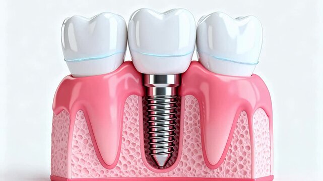 Dental implant model with teeth