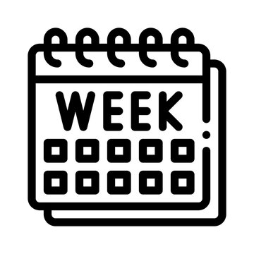 weekly calendar line icon