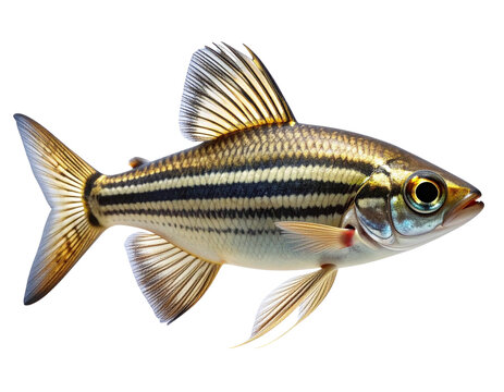  Zebra Danio Aquarium Fish Side Profile Isolated PNG 