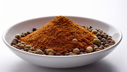Spices In A White Bowl On White Background