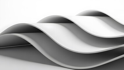 A grayscale image of a wavy curved surface with a dotted line