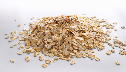 Rolled Oats Scattered On A White Background Scattered Oats Simple And Clean