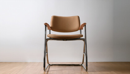 Minimalistic Chair Design With Backrest On Transparent Background