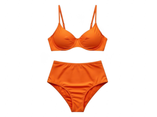 Orange bikini swimsuit isolated on transparent background