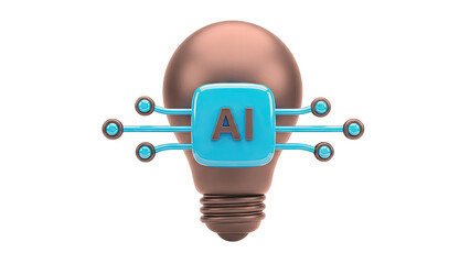 AI lightbulb icon with circuit elements