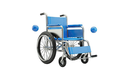 Blue Wheelchair with Decorative Spheres