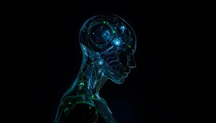 Futuristic Artificial Intelligence Concept with Glowing Neural Network