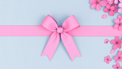 春らしいリボンと桜の花のラッピング