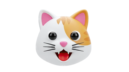 3D Cartoon Cat Face Emoji