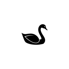 swimming swan silhouette vector icon 