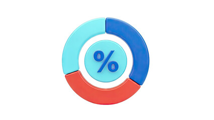 3D Pie Chart with Percentage Symbol