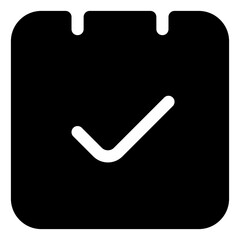 Calendar check icon for schedule, confirmation and task