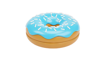 Blue Iced Donut with White Sprinkles