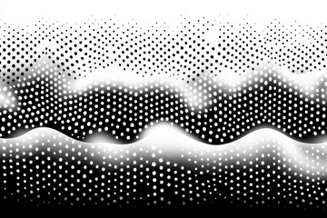 monochrome halftone dot waves forming layered undulating stripes with high contrast gradient, an optical and hypnotic rhythmic pattern