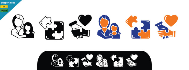 Autism spectrum disorder concept icon. mixed icon and Glyph Two Color vector
