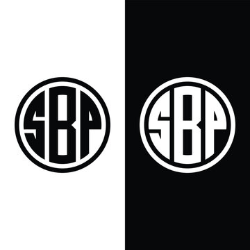 SBP Initial Letter Monogram Typography Logo Stock Vector.
