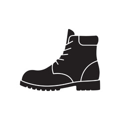 Black Boot silhouette icon vector flat design on white background
