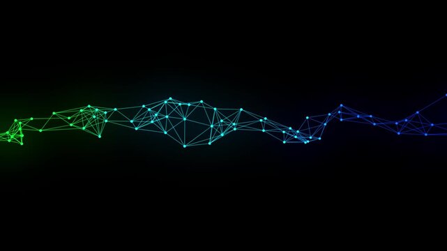 Abstract tech network connection dots Digital technology and big data analysis background with plexus lines Geometric background
