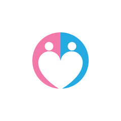 abstract heart logo icon