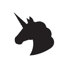 Unicorn Head Icon vector flat design on white background