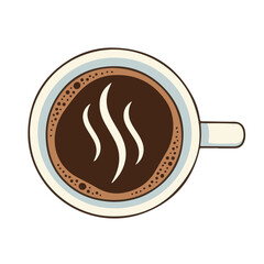 Hand Drawn Flat Vector Coffee Cup Illustration