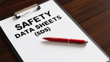 Safety training workplace rules for industrial workers instructor guides with clipboard pen ensuring compliance safety data sheets and training materials for safe environment