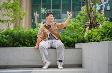 Illustrating the synergy between human interaction and advanced urban infrastructure through mobile connectivity.