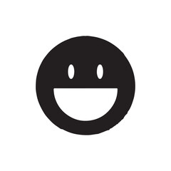 round face big smile icon emoticon design on white background