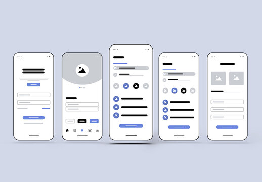 Fashion Mobile App Wireframe Template