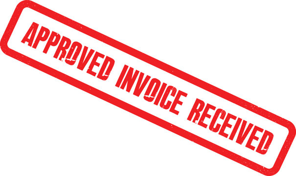 A red stamp on a white background reads approved invoice received clearly