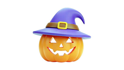 3D Halloween Pumpkin with Witch Hat