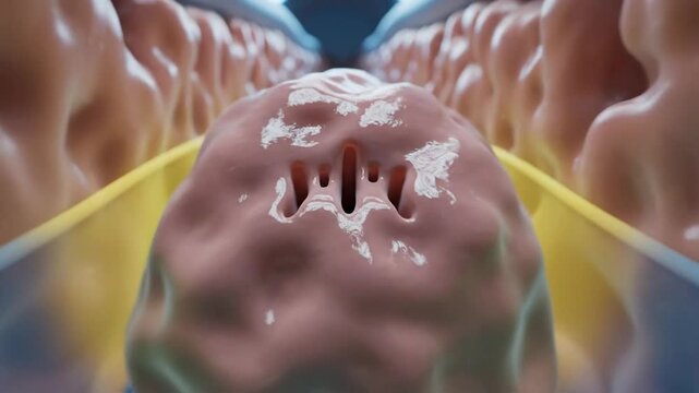 Medical animation of camera travel through prostatic urethra