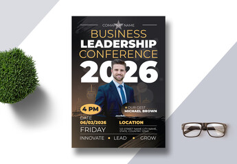 Business Leadership And Conference Promotion Flyer