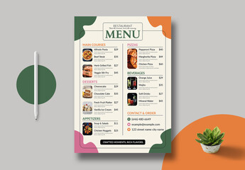 Modern Restaurant Menu Template Layout