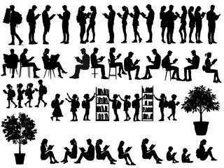 Library People Silhouette Entourage © まこと