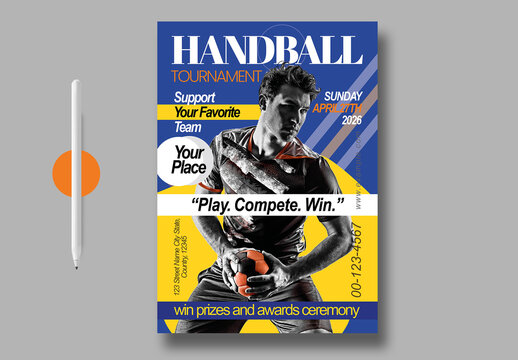 Handball Tournament Match Flyer Design