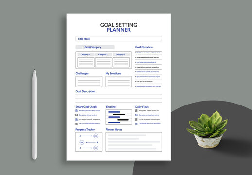 Simple Goal Setting Planner Template