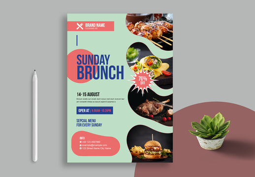 Sunday Brunch Poster Design Layout